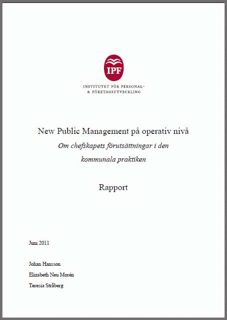 New Public Management på operativ nivå